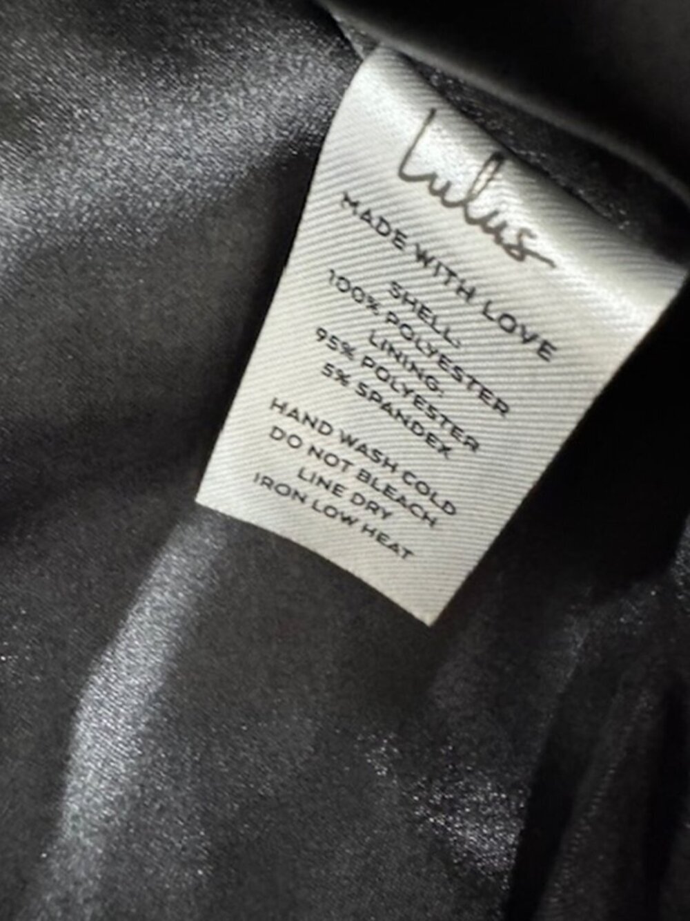 Lulus You're All Heart Black Jacquard Satin Off-The-Shoulder Dress NWT - Picture 8 of 9